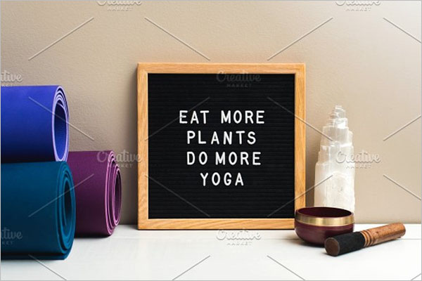 Yoga Letter Board Mockup Design
