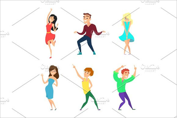 Young People Dancing Icons