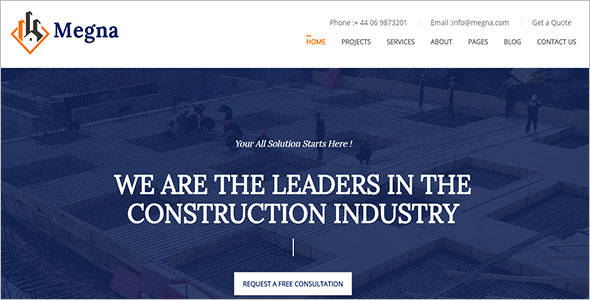 Construction Industry Architecture Website Theam