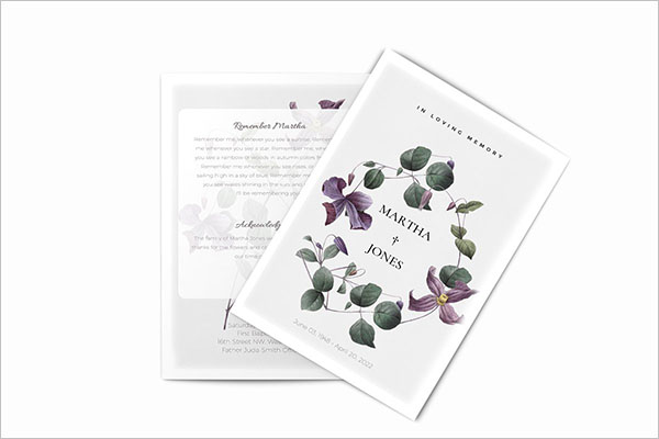 Creative Funeral Booklet Templates