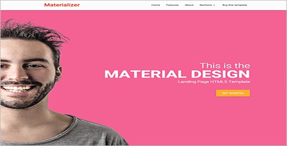Professional Material Design Landing Page HTML