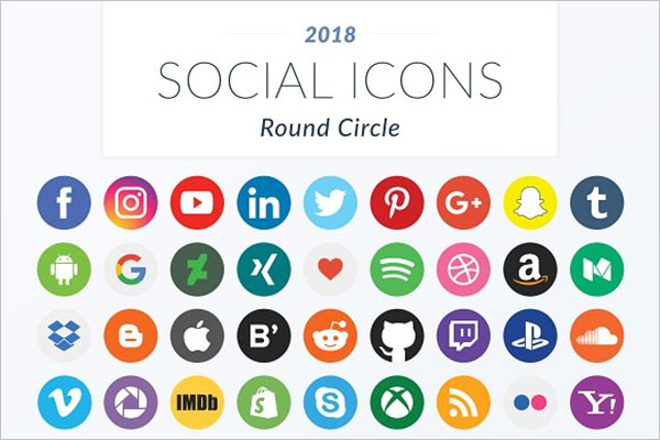 Round Circle Social Icons