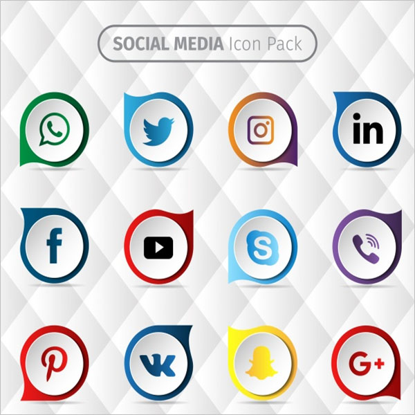 Social media icon design Free Vector
