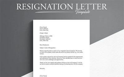 resignation letter uk templates