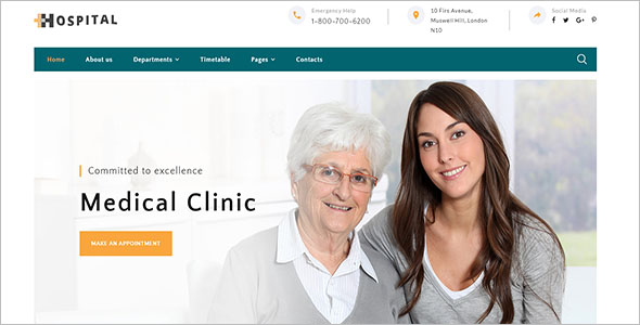 Hospital Medical Service Website Template
