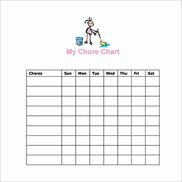 Free Printable Weekly Chore Chart Template