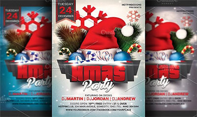 Christmas Party Flyer PSD Templates
