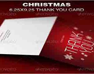 Christmas Thank You Card Template Sample