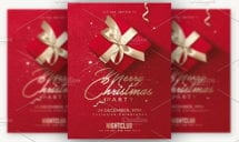 Red Christmas Invitation Flyer Templates