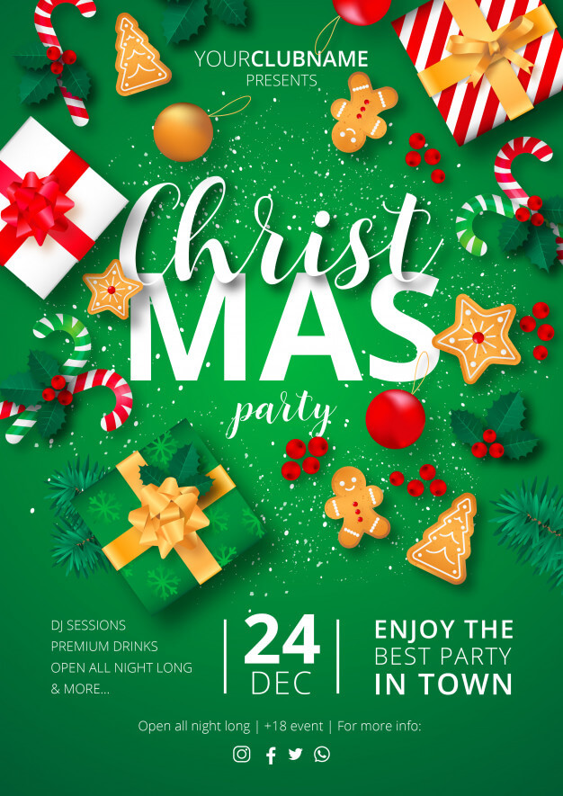 Christmas Party Poster Ready to Print - Creative template