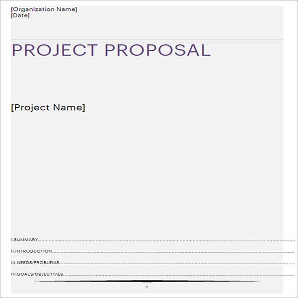 Project Proposal Template Free Download Doc,PDF,Excel