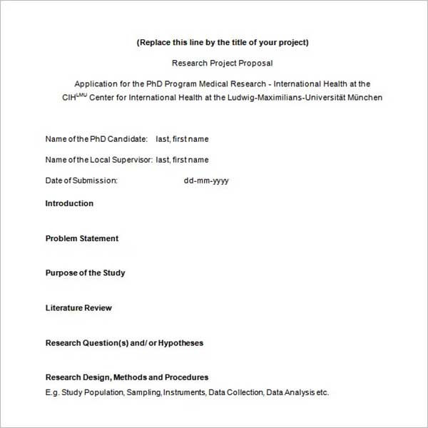 Research Proposal Template Free Download | Creativetemplate