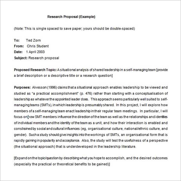 Simple Research Proposal Template