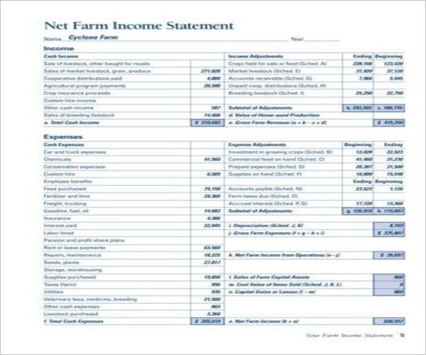 Customize Yearly Income Statement Template