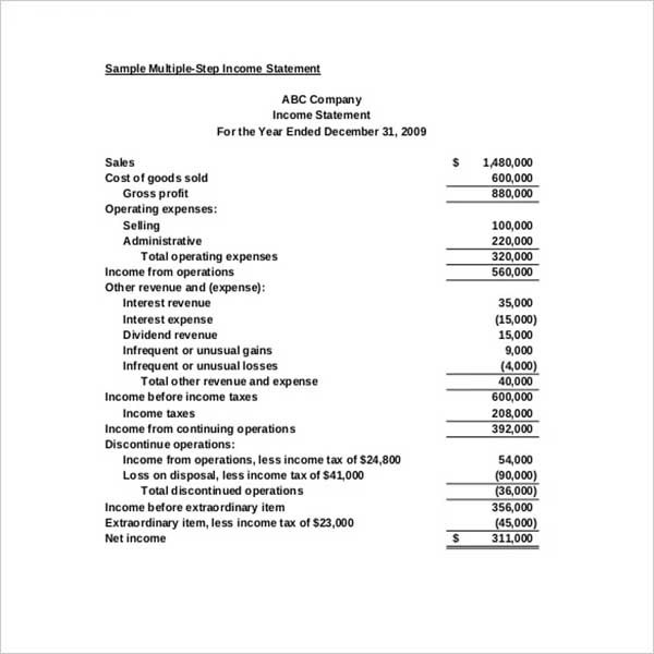 Monthly Income Statement Templates Free Word Excel Pdf 2495