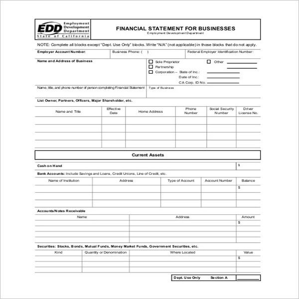Employee Income Statement Template