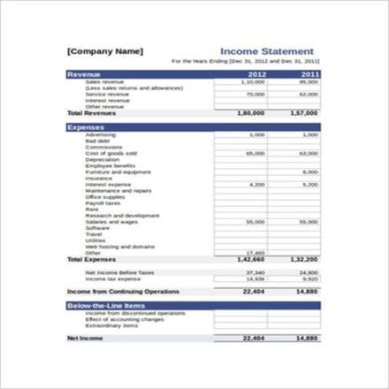 Blank Income Statement Templates for Easy Use