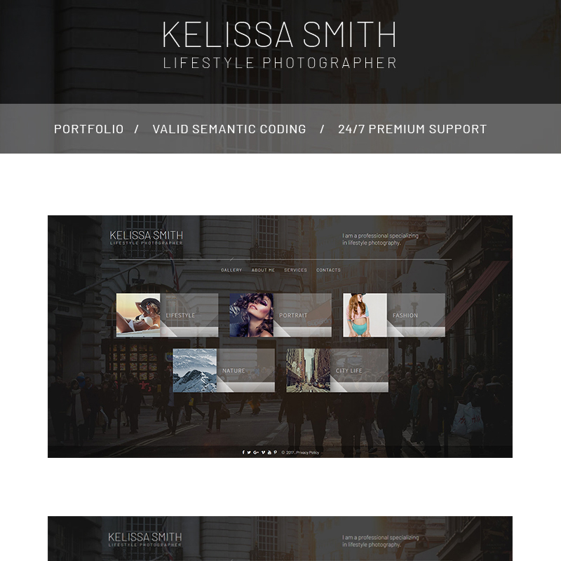 Photographer Portfolio HTML Website Template    