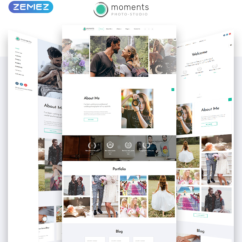 Moments Photographer Portfolio Multipurpose HTML5 Template    