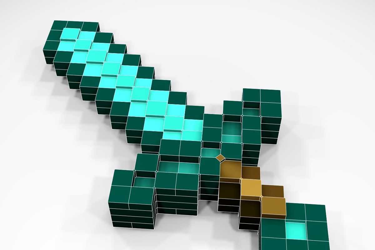 Diamond Sword | Minecraft - Diamond Sword - Full 3D | Creative Template