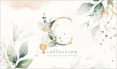 Gold Watercolor Leaves Collection