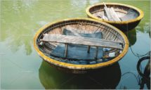 Traditional Basket Boat in Vietnam