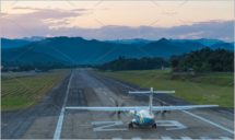 airplane take off on run way