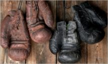leather vintage boxing gloves