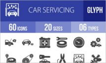 60 Car Servicing Glyph Icons