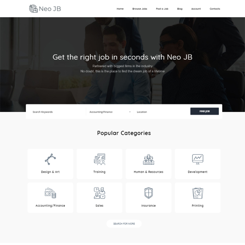 NeoJB - Modern Job Board Elementor WordPress Theme