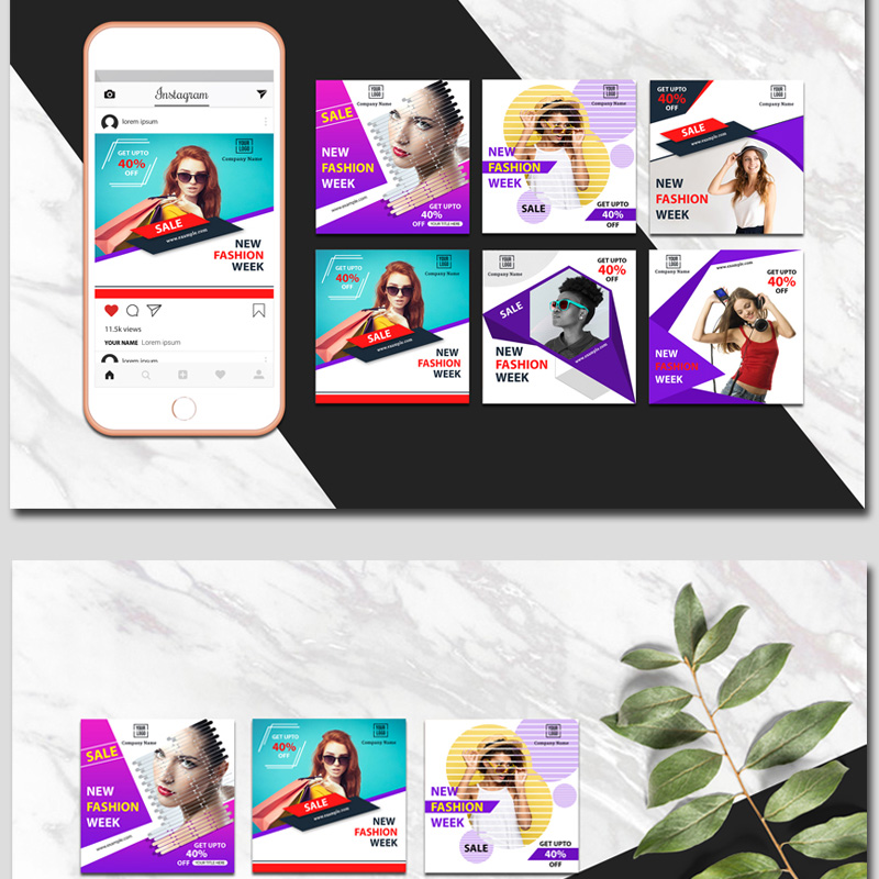 Instagram Colorful Banner Social Media