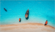 Aerial view of the fishing boats