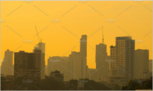 Boat traffic river in evening