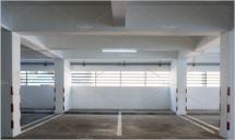 Empty car parking in building