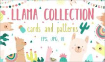 Hand-drawn llama collection