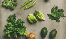 Healthy vegan ingredients layout