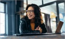 Smiling asian businesswoman