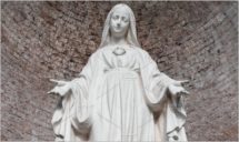 Statue in stone of Virgin Mary