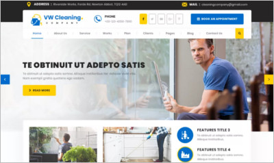 VW Cleaning Company WordPress Theme - Free Download