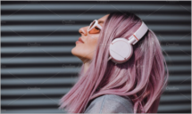 Woman with headphones