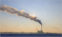 factory pipes near the lake