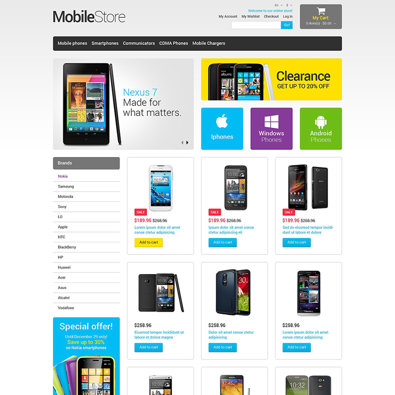 Mobile Store Responsive Magento Theme