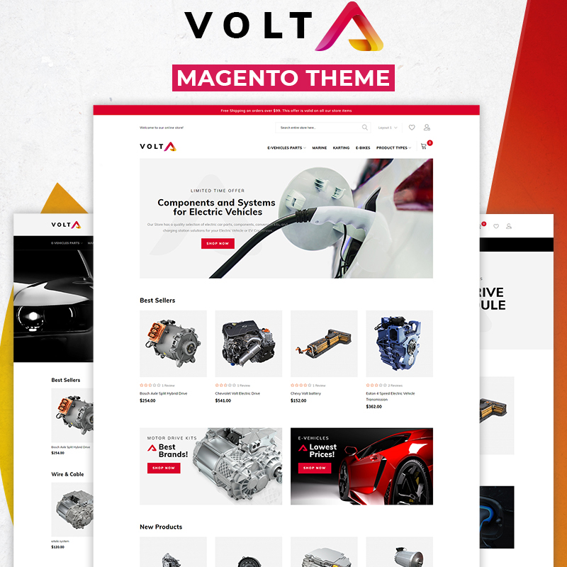 Volta - Electric Vehicles Parts and Components Minimal Magento Theme