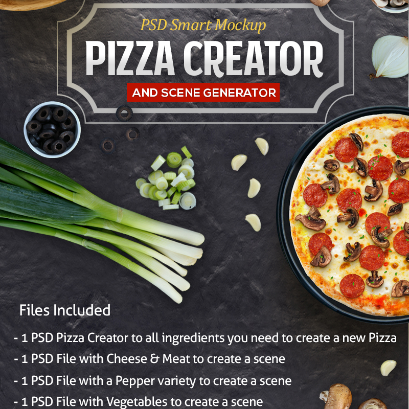 Pizza Creator & Scene Product Mockup
