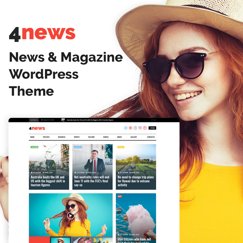 4News - News & Magazine Elementor WordPress Theme
