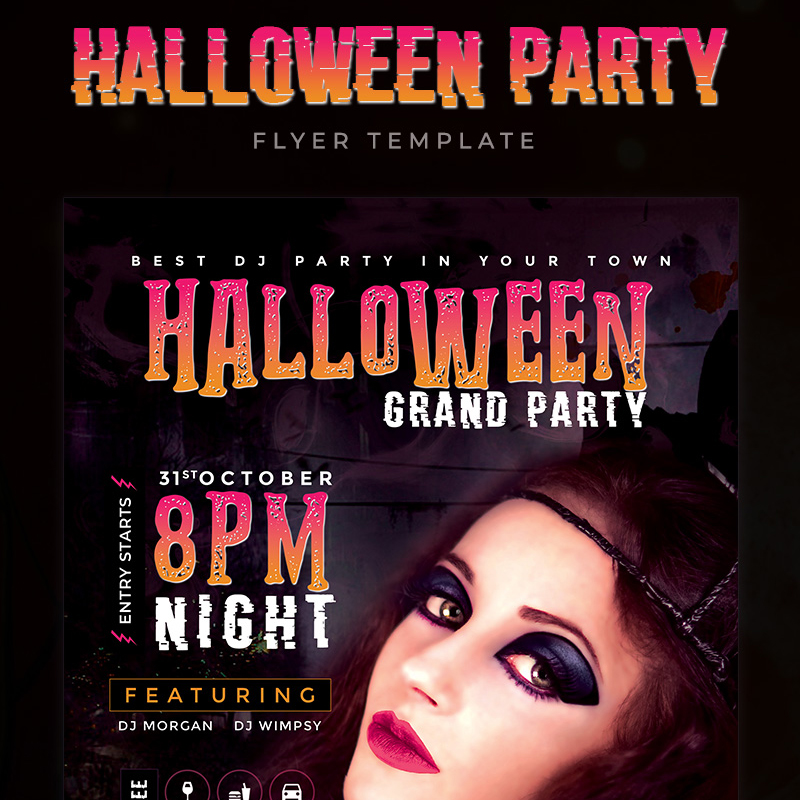 Halloween Grand Party Flyer Corporate Identity Template