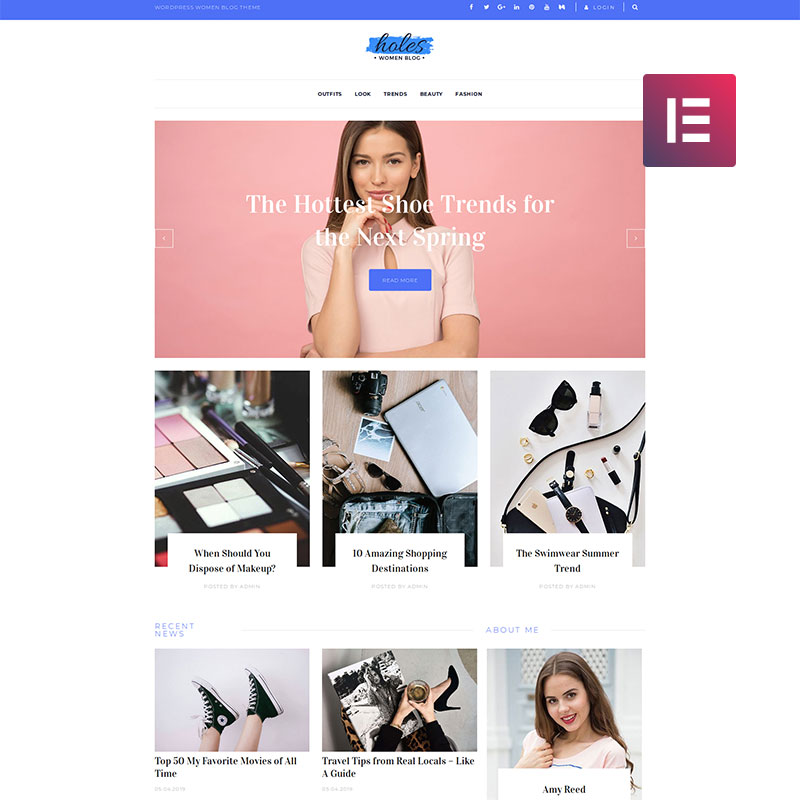 Holes - Women Blog Multipurpose Classic Elementor WordPress Theme