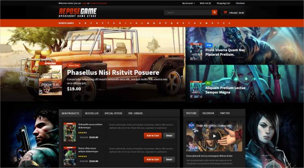 Repose Game OpenCart Theme