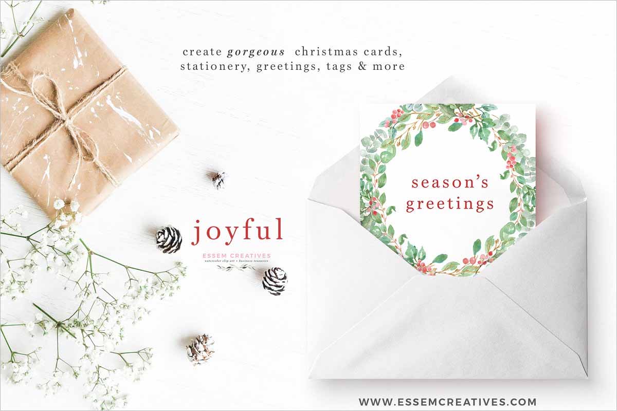 Watercolor Christmas Card Clipart
