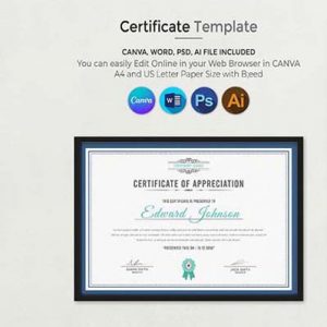 Appreciation Certificate - A4 & US Letter Size